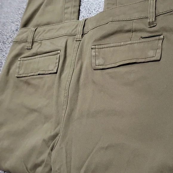 Michael Kors Olive Green Gold Zipper Cuff Pants Size 6 - Picture 16 of 16